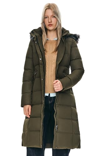 Amazon.com: Orolay Women's Quilted Down Jacket Winter Long Coat